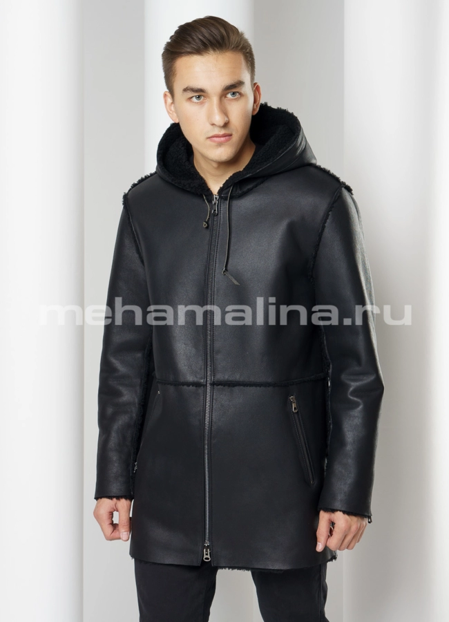 Дубленка модель № DM-121 меха малина