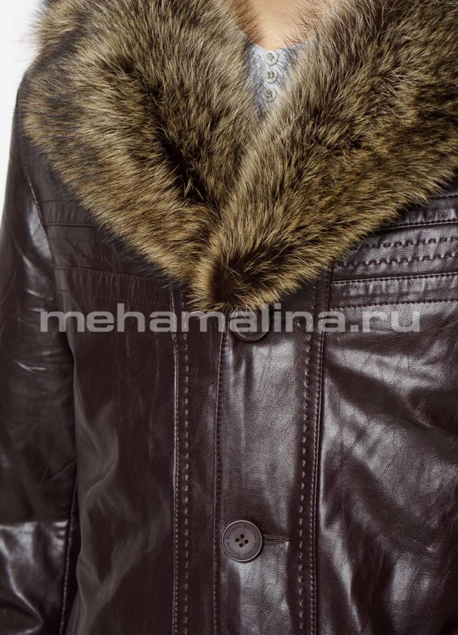 Мужская эко дубленка модель № DM-117 универмаг малина