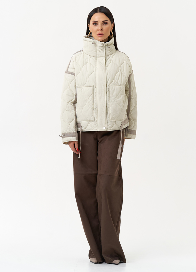 Короткая куртка с воротником стойкой модель № 30050 в рассрочку