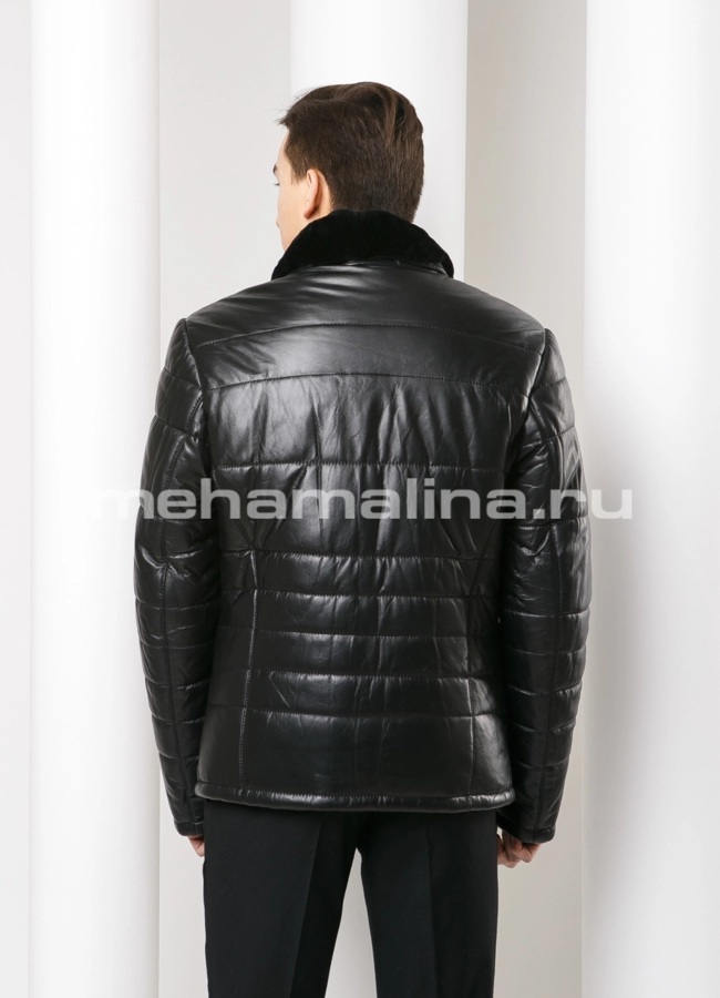 фото Пуховик из эко кожи модель № ПМ-79
