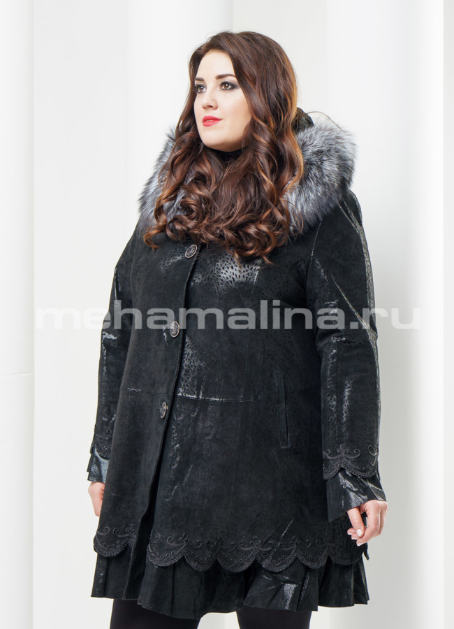 Манто с капюшоном модель № K-291 в кредит