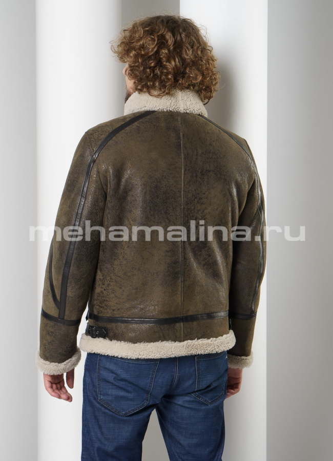 Мужская дубленка пилот  модель № DM-127 универмаг малина