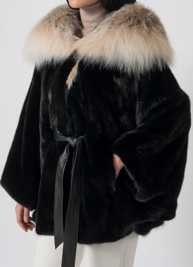 Шуба из скандинавской норки с рысью модель № 1405 в рассрочку