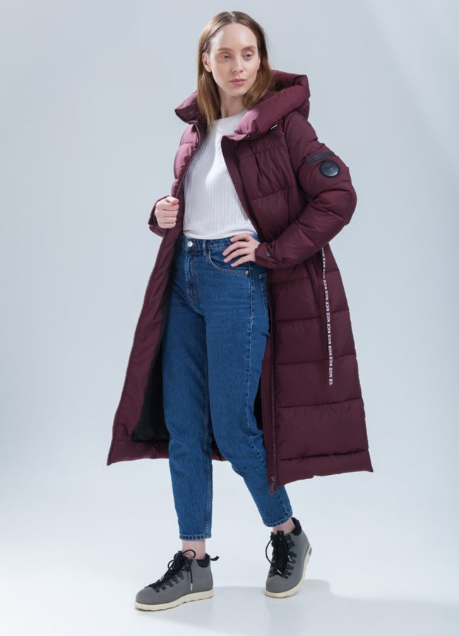 Пуховик женский на биопухе модель № П-361 универмаг малина