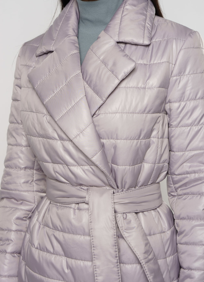 Женское утепленное пальто фиолетового цвета модель № 20738 универмаг малина