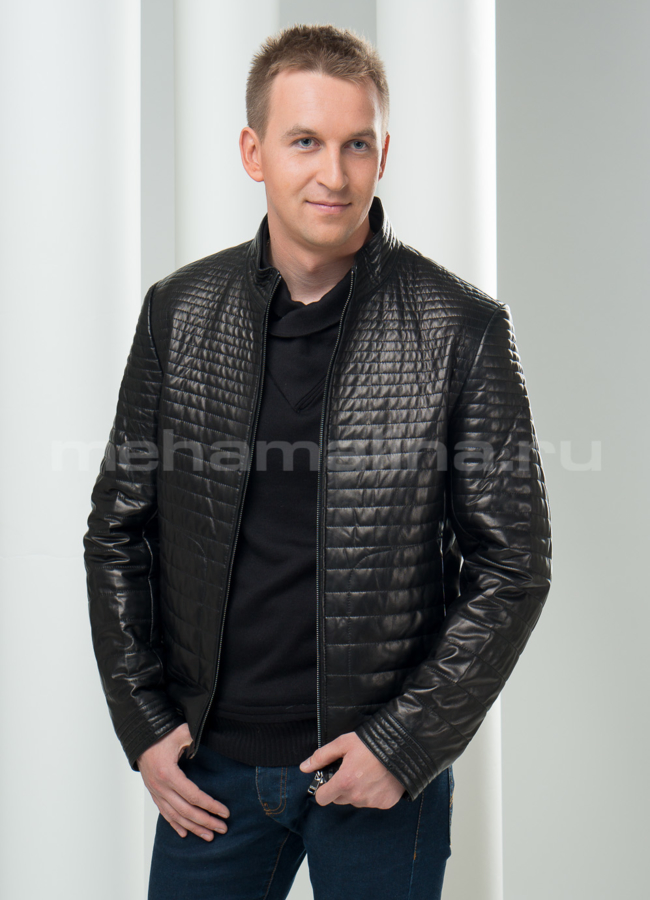 фото Кожаная куртка строченная модель № KP-68