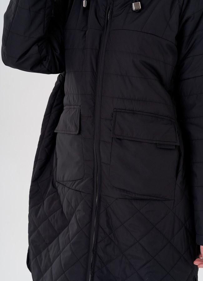 Женское полупальто с капюшоном  модель № 24338 универмаг малина