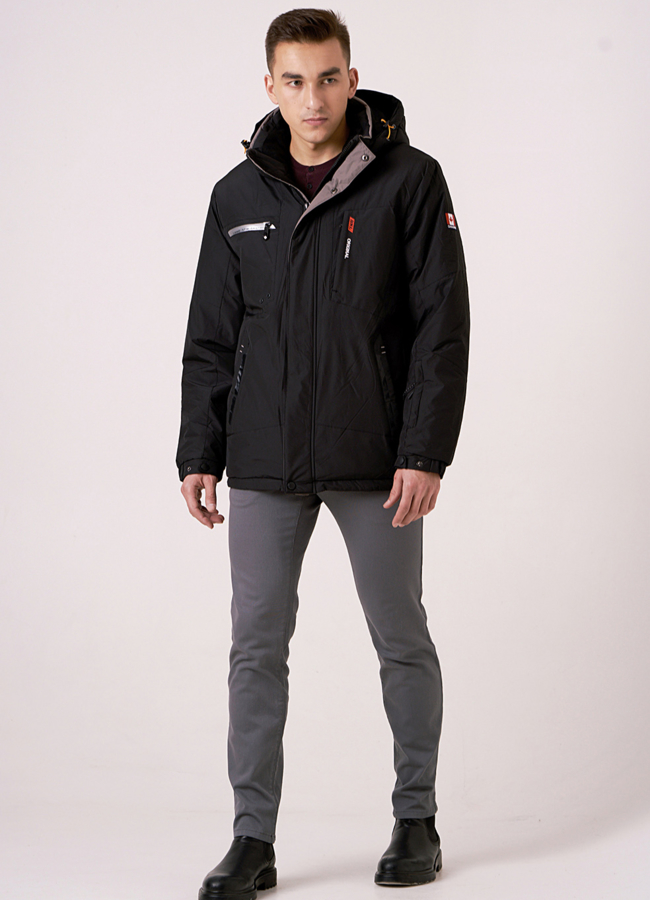 Зимний пуховик черного цвета модель № 19-05 в кредит