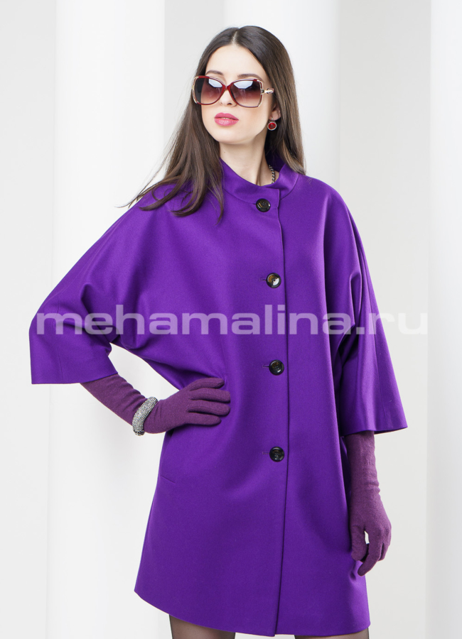 Пальто модель № BP-46 меха малина