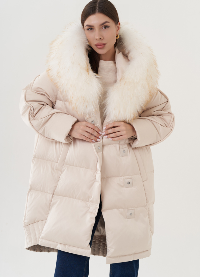 Женский пуховик с капюшоном  модель № 25940 в кредит