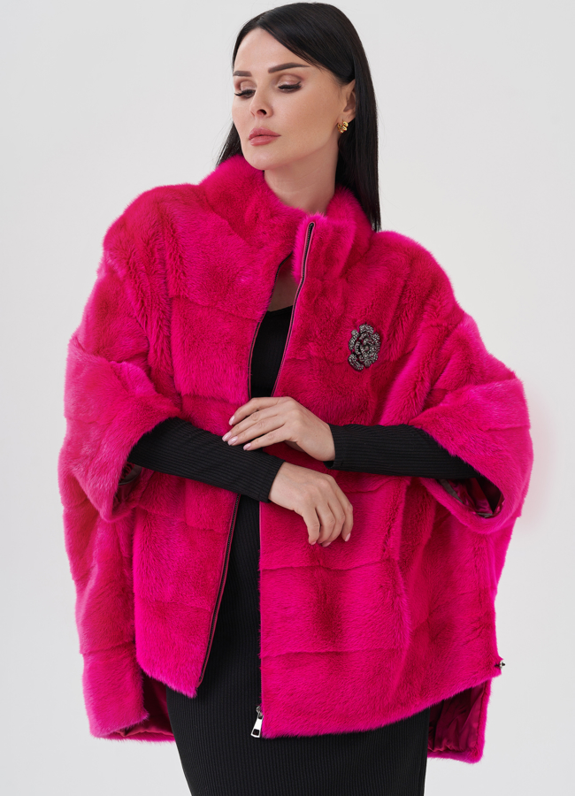 Короткая шуба из норки  модель № 24654 универмаг малина