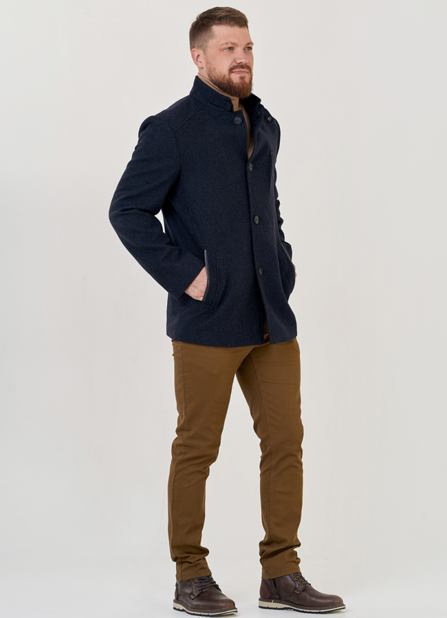 Мужское пальто в темно-сером цвете модель № 23216 в рассрочку