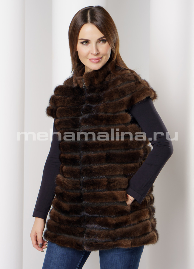 Жилет из норки модель № M-165 универмаг малина