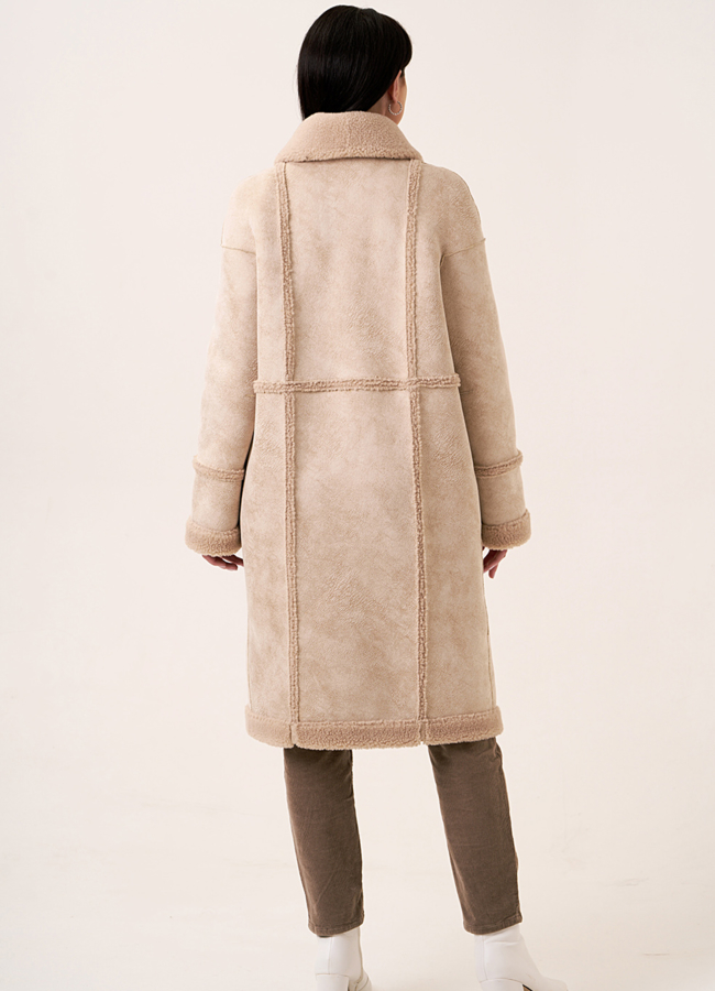 Пальто из эко меха двустороннее на кнопках   модель № 49 в рассрочку