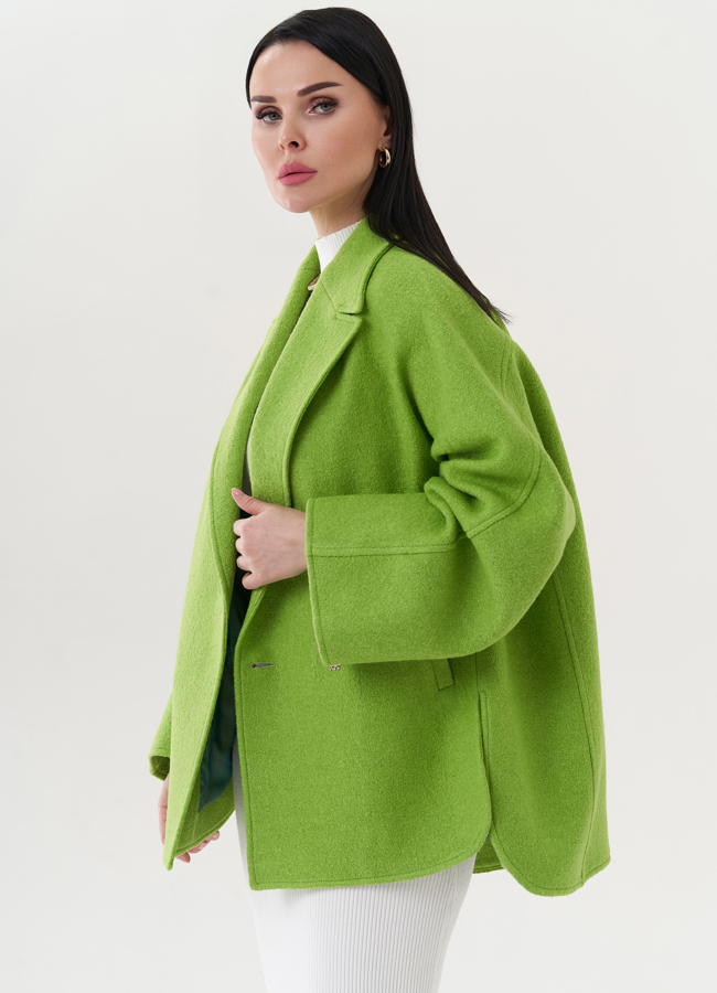 Укороченное пальто с английским воротником модель № 26719 в рассрочку