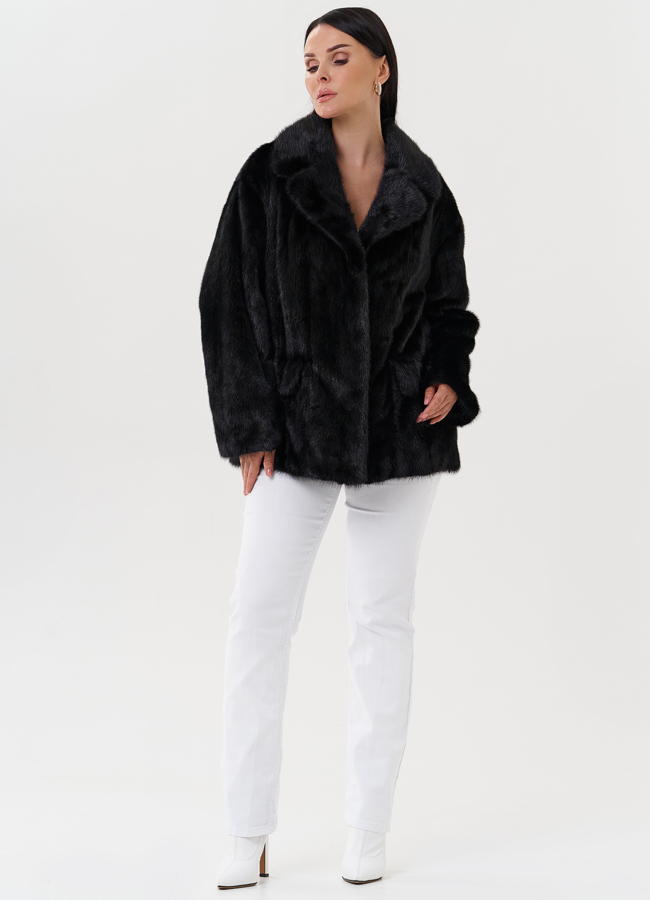 фото Укороченная женская шуба из меха норки  модель № 27590