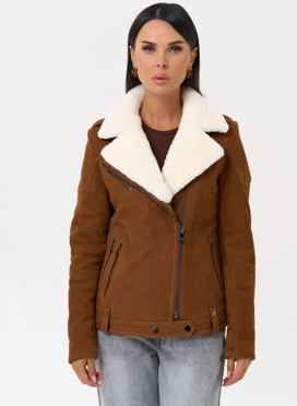 Косуха из натуральной замши с мехом