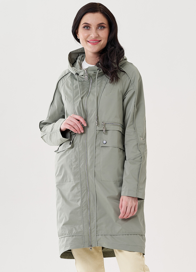 Плащ женский с капюшоном  модель № 24473 в кредит