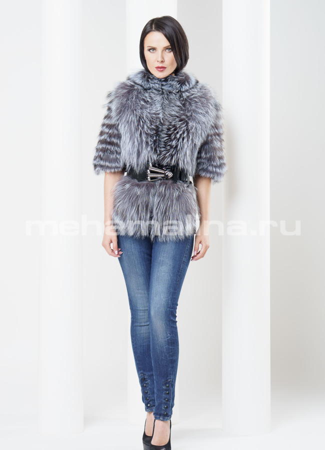 Меховой жакет из чернобурки модель № M-61 меха малина