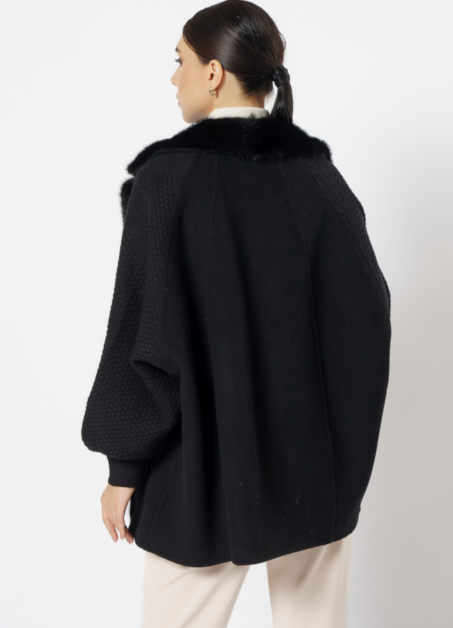 Короткий кардиган черного цвета модель № 2021-1/2 в кредит