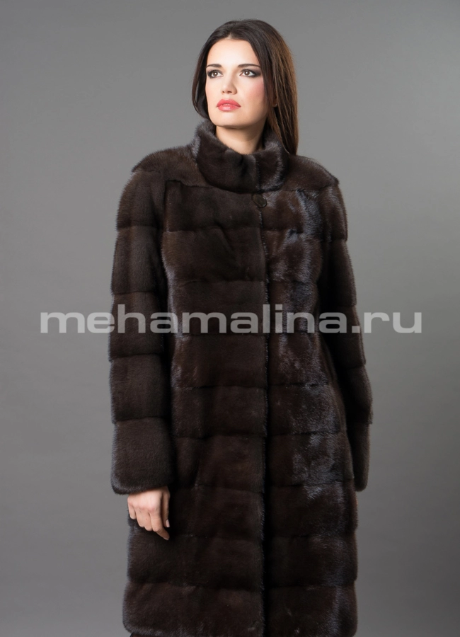 Шуба норка модель № S-666 меха малина