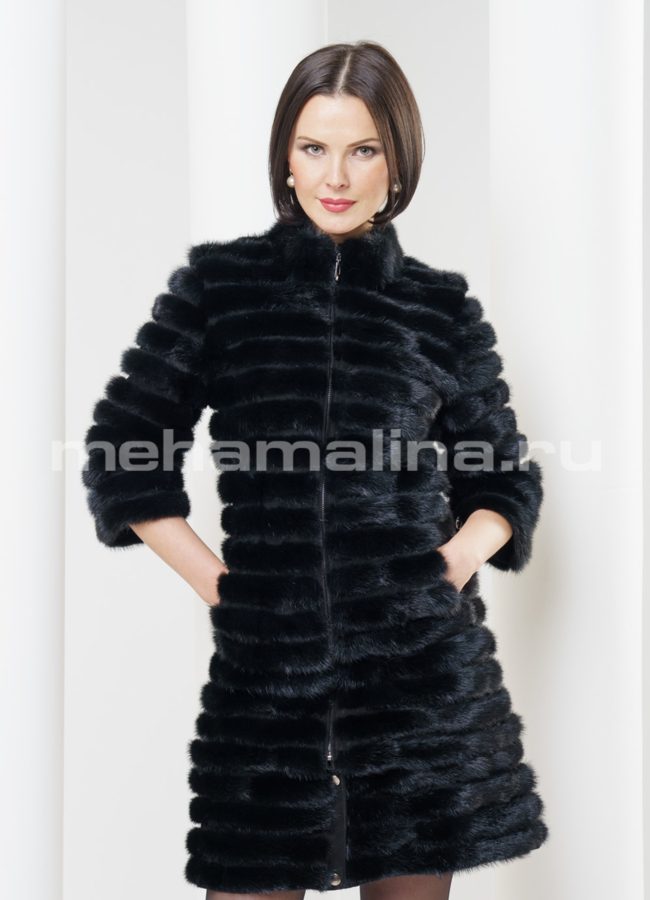 фото Облегченная норковая шуба-жакет модель № S-314