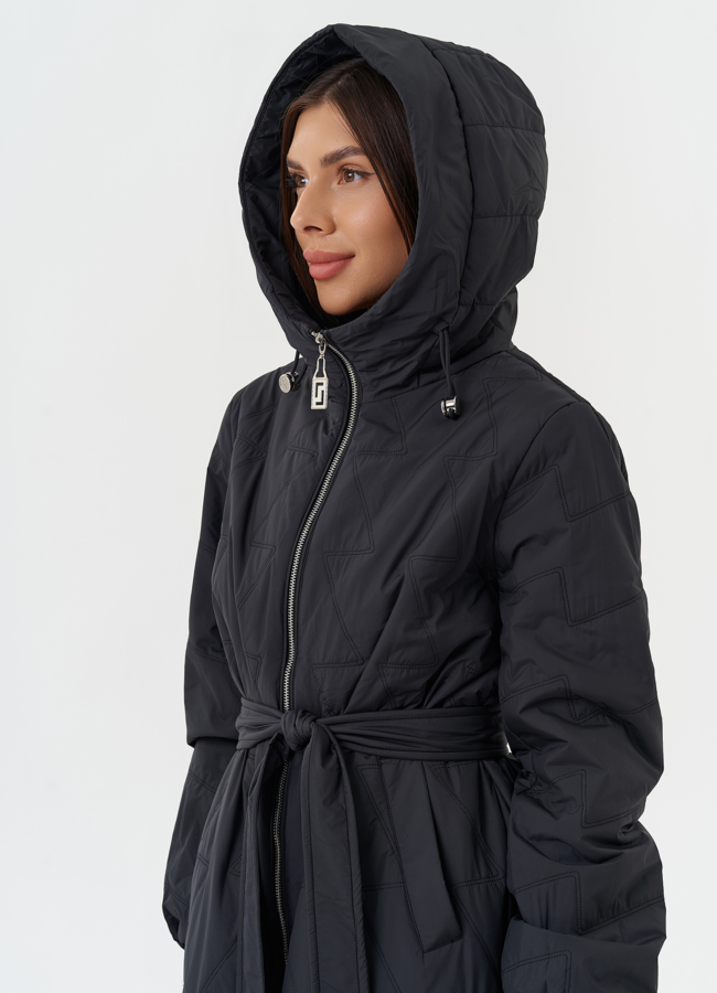 Женское утепленное пальто с капюшоном модель № 27879 универмаг малина