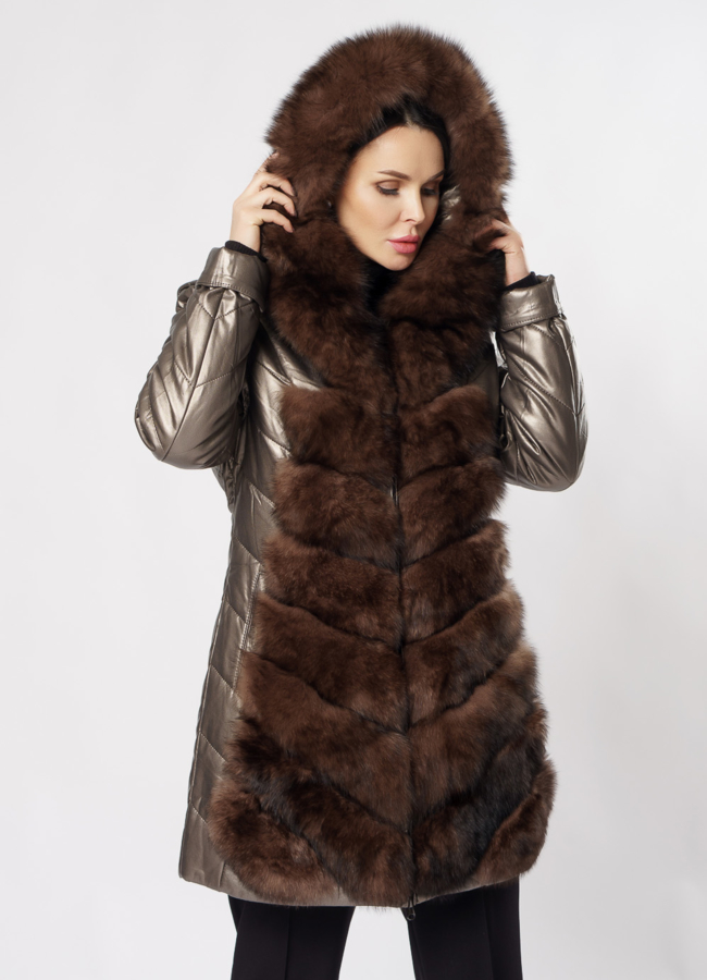 Пуховик с мехом модель № 15559 универмаг малина