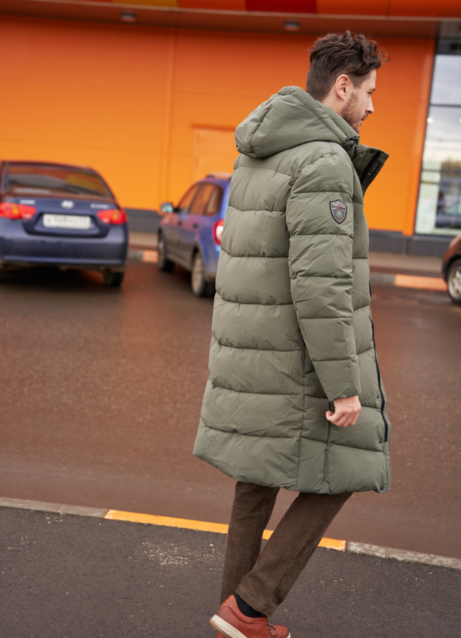 Мужской пуховик с капюшоном  модель № 79147 в рассрочку