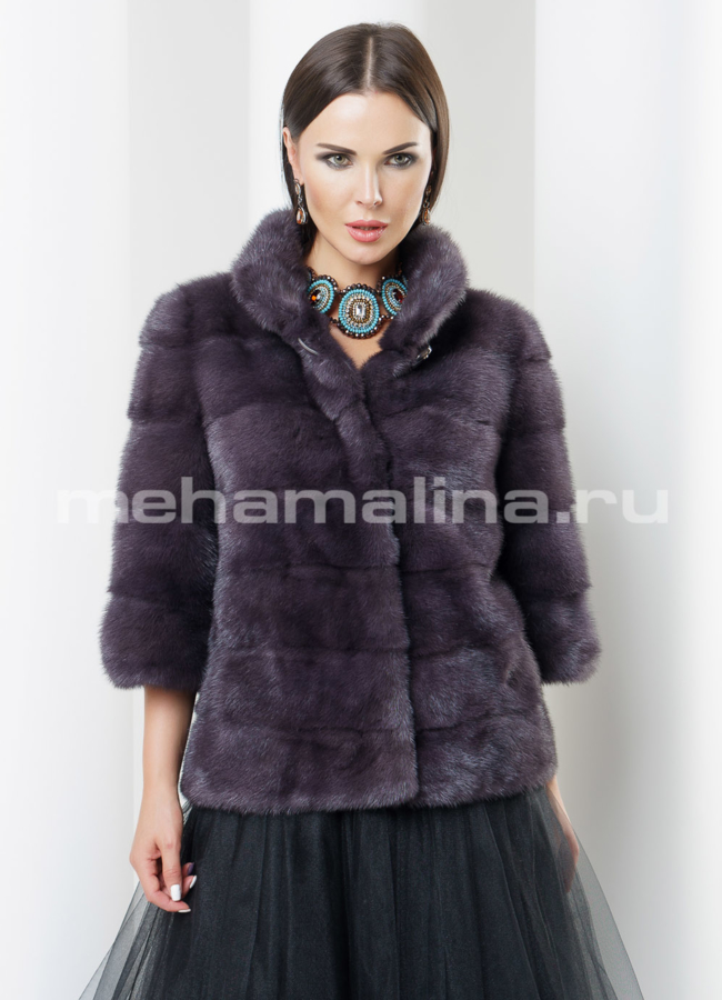 Укороченная норковая шуба модель № S-441 универмаг малина