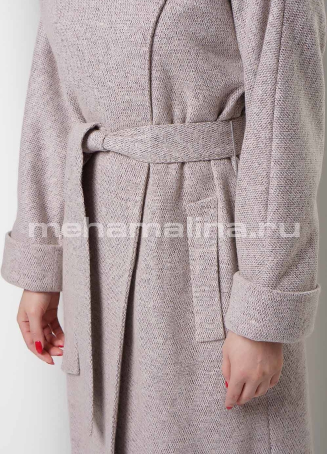 Пальто прямое под пояс модель № 2463 универмаг малина