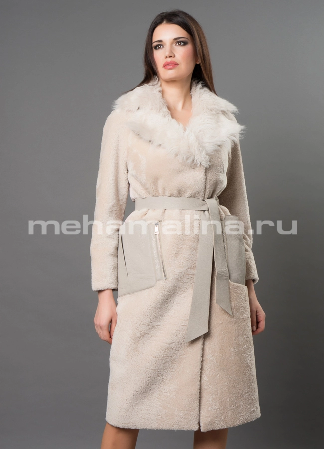 Светлая шуба модель № D-253 универмаг малина