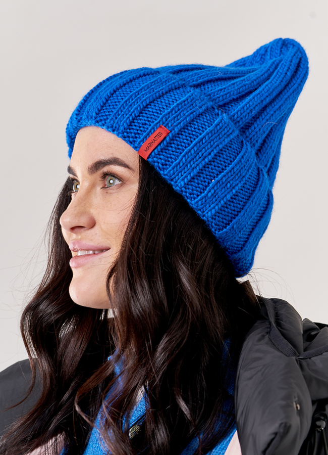 Шапка синяя женская  модель № 10852 универмаг малина