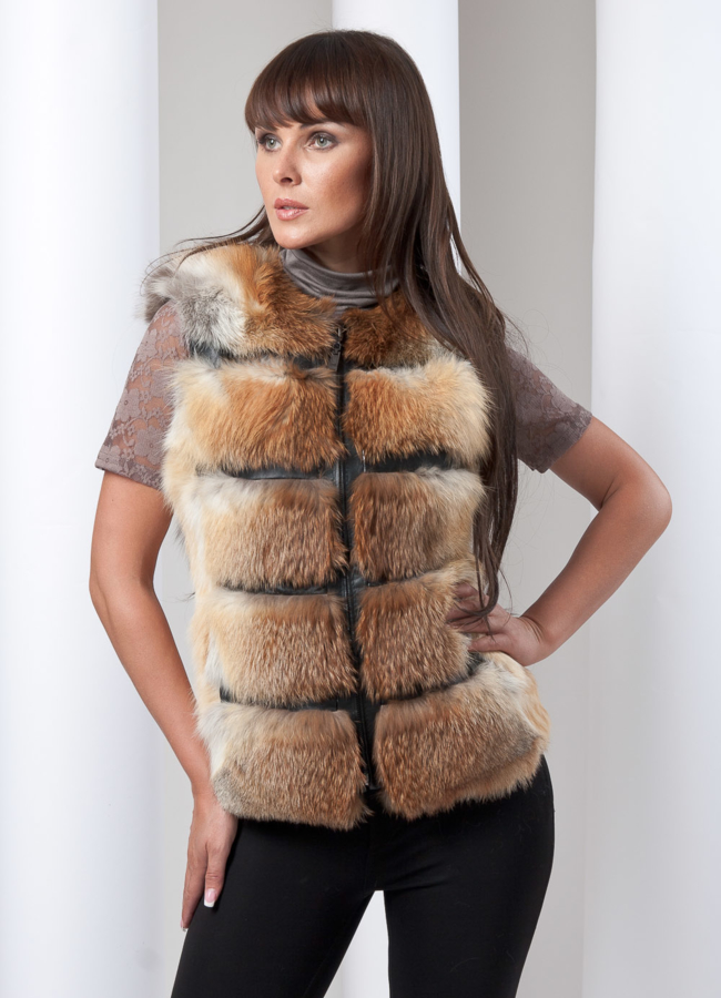 фото Меховая жилетка модель № M-1