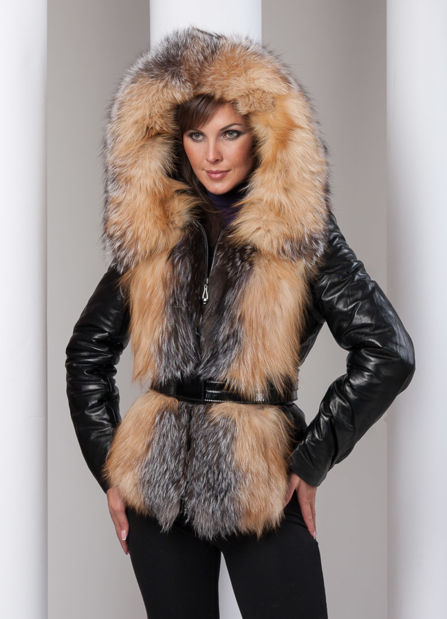 фото Кожаные куртка-жилет со съемными рукавами модель № K-46 