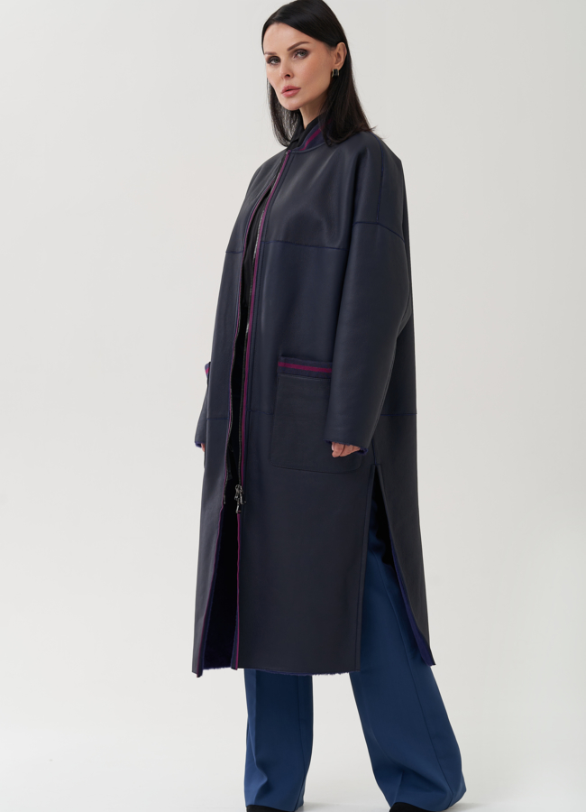 Женская дубленка из натуральной кожи модель № 25289 в рассрочку