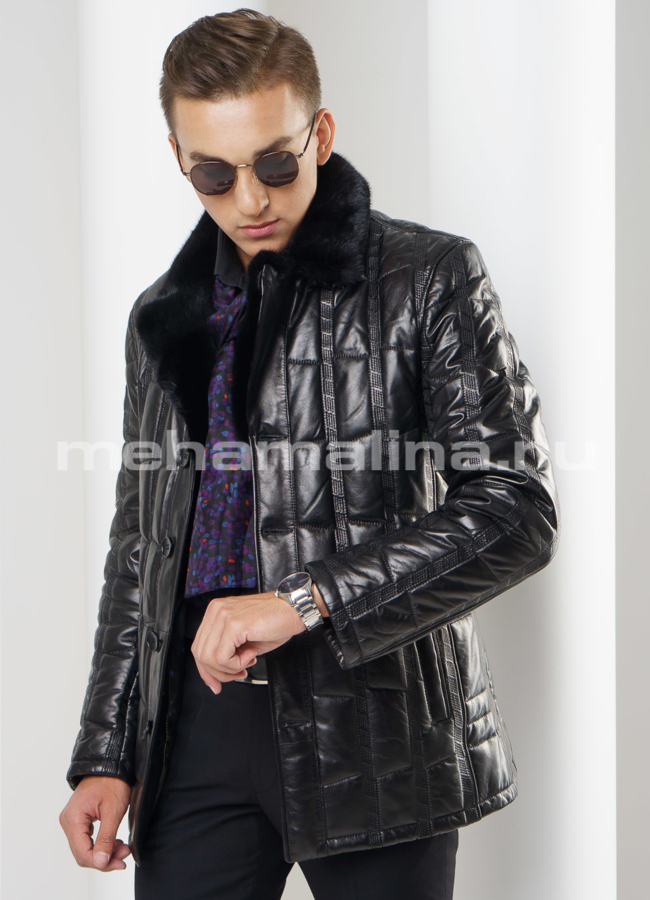 Пуховик мужской на пуговицах модель № ПМ-64 универмаг малина