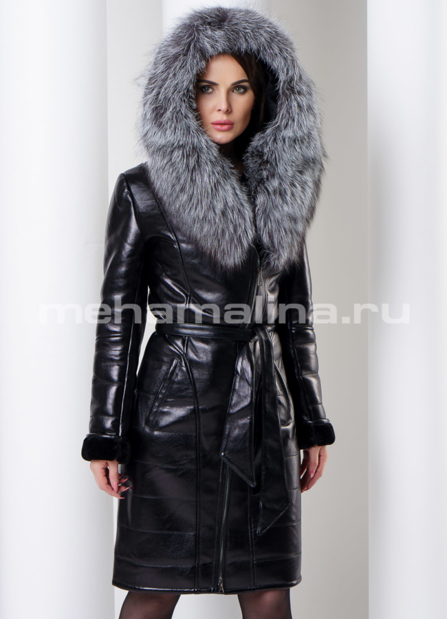 Дубленка из эко кожи модель № D-178 универмаг малина