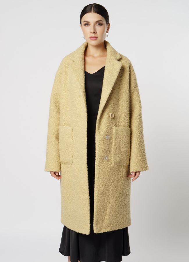 Полупальто из эко меха с английским воротником модель № 20607 универмаг малина