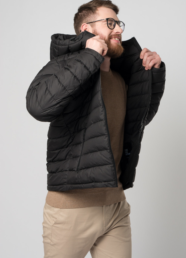 Мужская утепленная куртка с капюшоном модель № M9033 универмаг малина