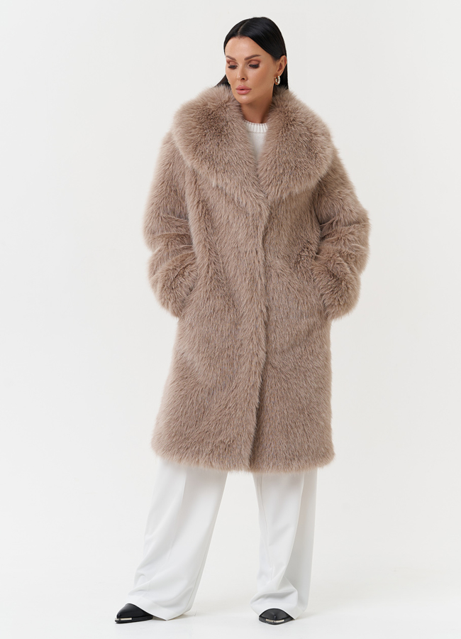 фото Шуба из эко меха под песца модель № 28687