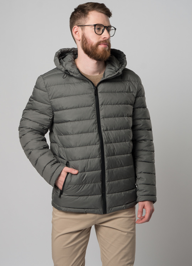 Мужская утепленная куртка с капюшоном модель № M9033 универмаг малина