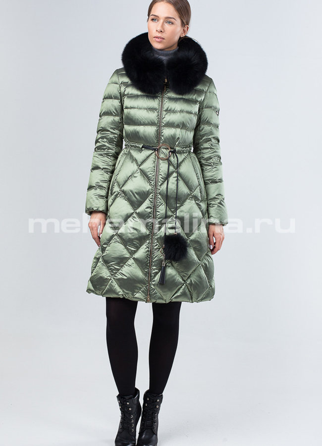 Пуховик утепленный Clasna модель № П-262 меха малина