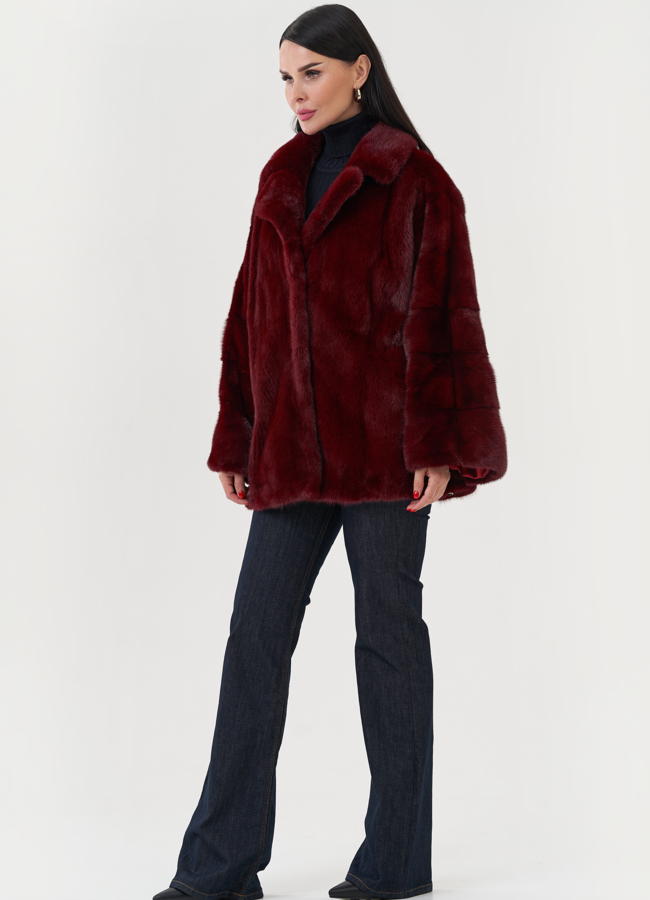 Куртка из норки с английским воротником модель № 24718 универмаг малина