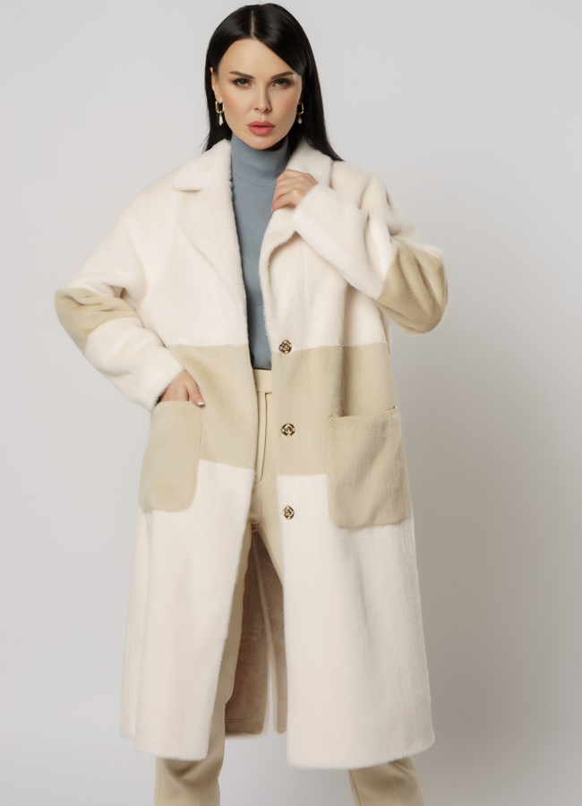 Пальто прямого силуэта с английским воротником модель № 17938 универмаг малина