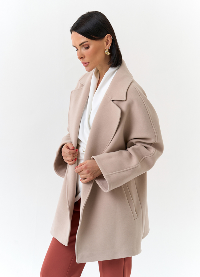 Женское укороченное пальто с английским воротником модель № 32639 универмаг малина