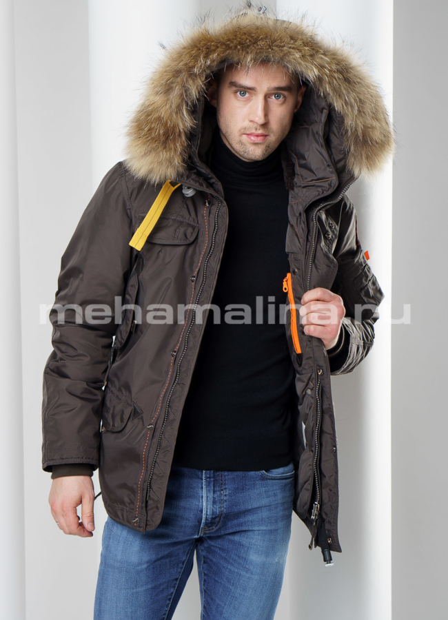 Пуховик мужской с капюшоном модель № KM-34 универмаг малина