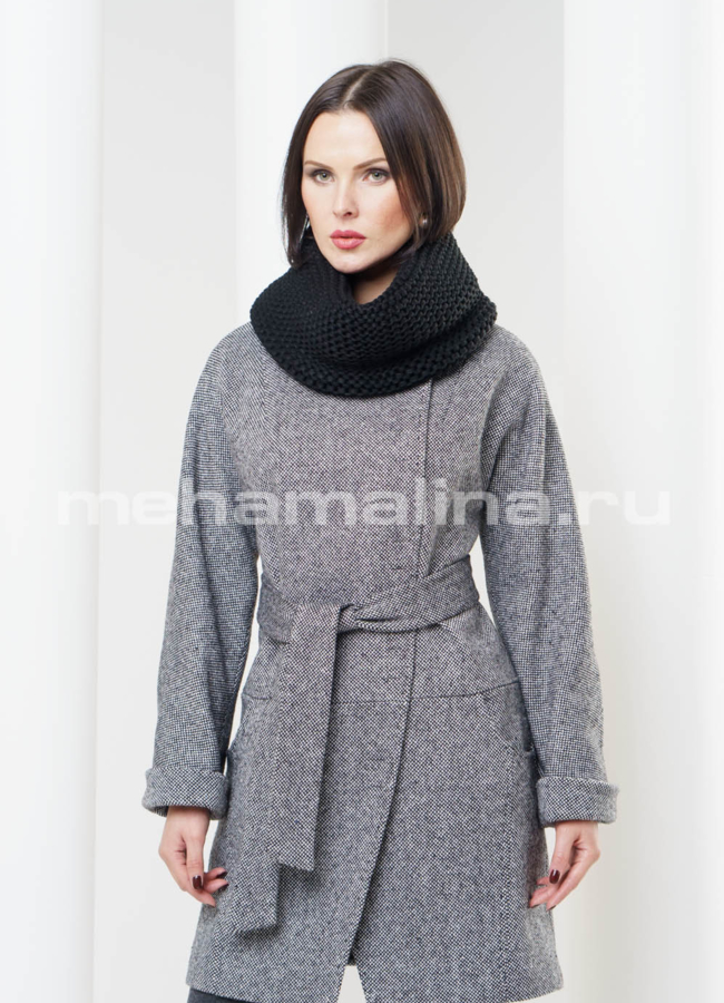 Пальто женское, воротник стойка модель № BP-27 меха малина