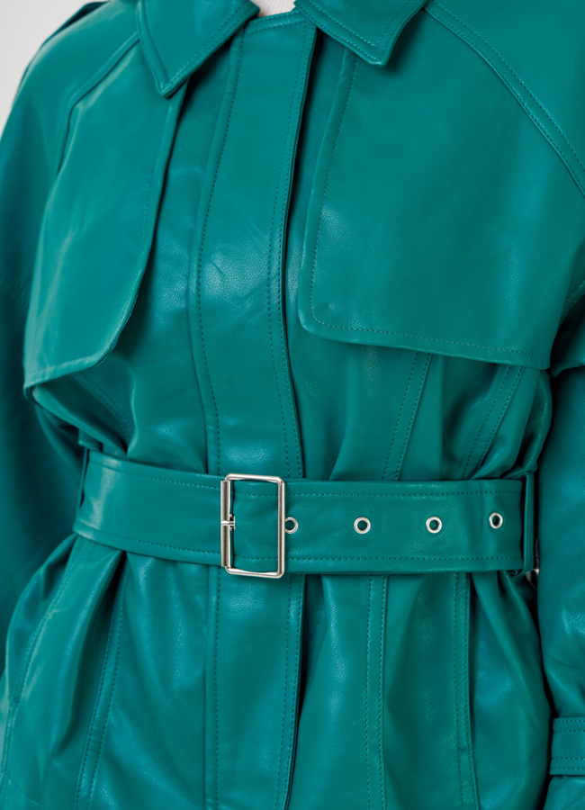 Женская куртка оверсайз из эко кожи модель № 23257 универмаг малина