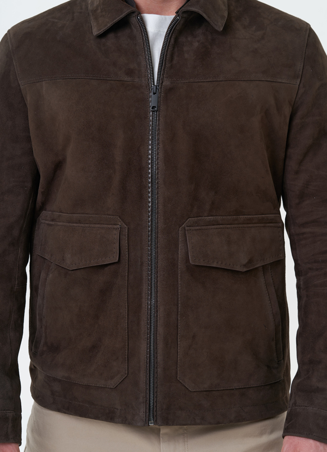 Мужская куртка из натуральной замши коричневого цвета модель № 30066 универмаг малина Мужская куртка из натуральной замши коричневого цвета модель № 30066 универмаг малина
